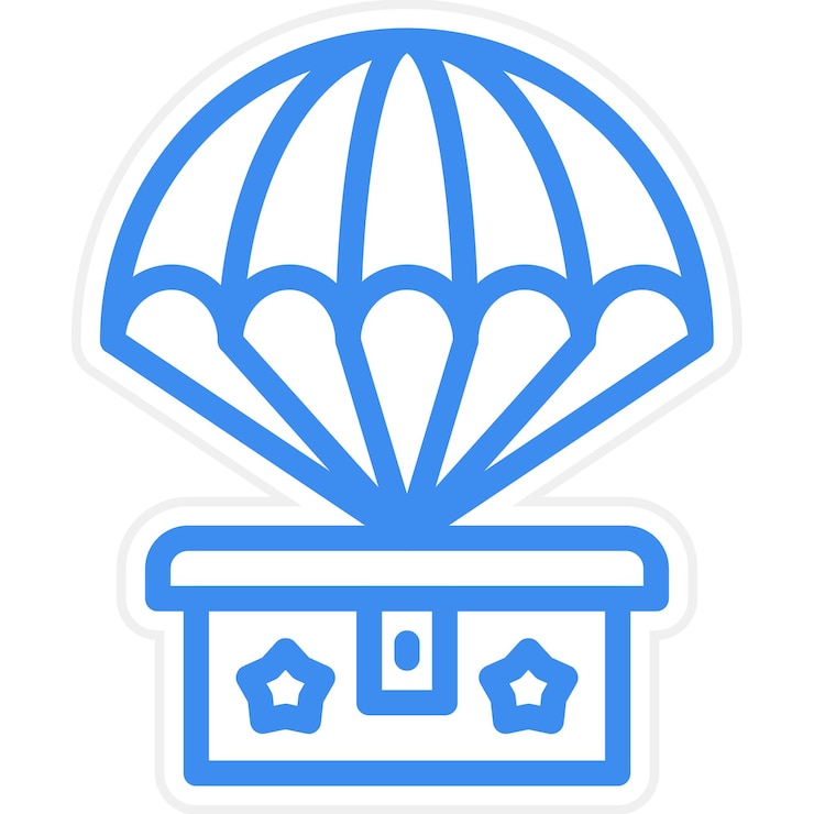 Vector estilo del icono del paracaídas del ejército