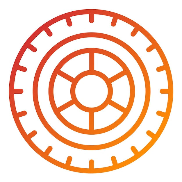 Estilo del icono del parche de neumático de diseño vectorial