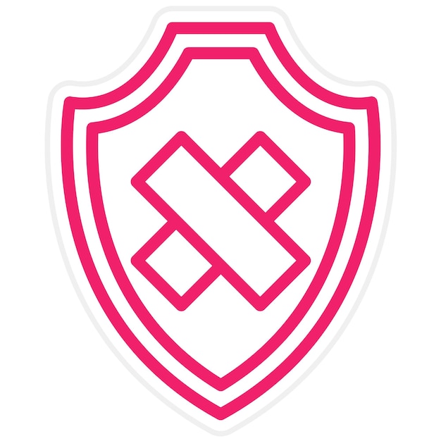 Estilo del icono del parche de seguridad de diseño vectorial