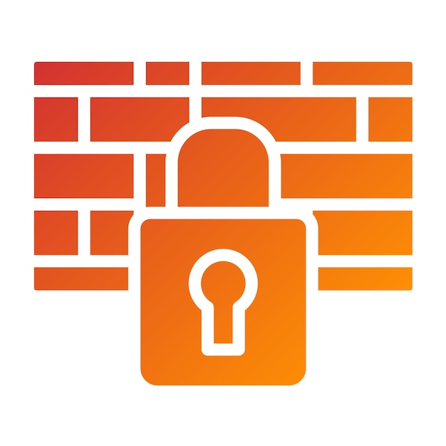 Estilo de icono de pared de seguridad de diseño vectorial