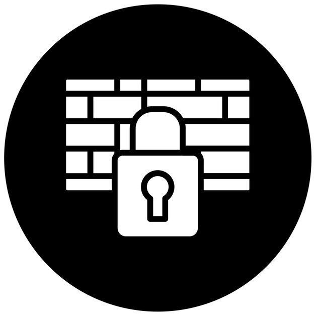 Estilo de icono de pared de seguridad de diseño vectorial
