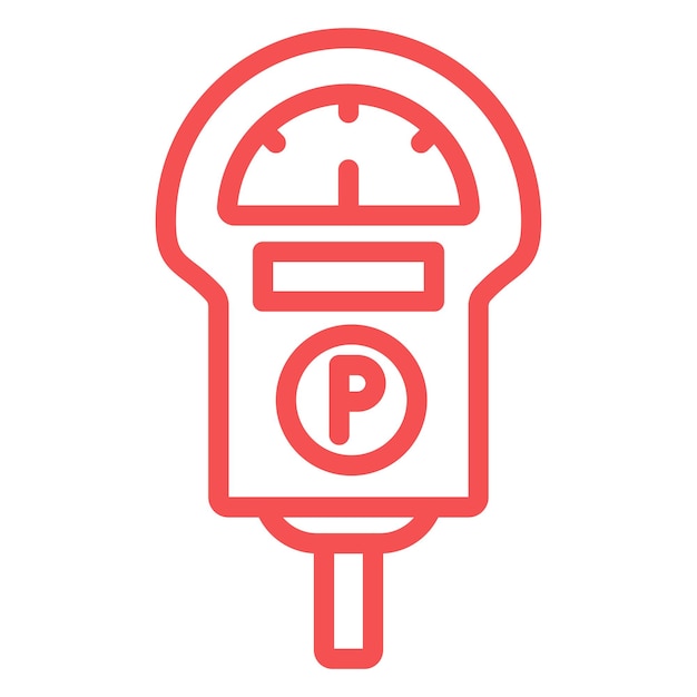Estilo del icono del parquímetro de diseño vectorial