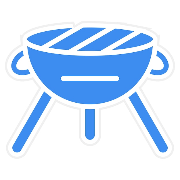 Vector estilo del icono de la parrilla de barbacoa