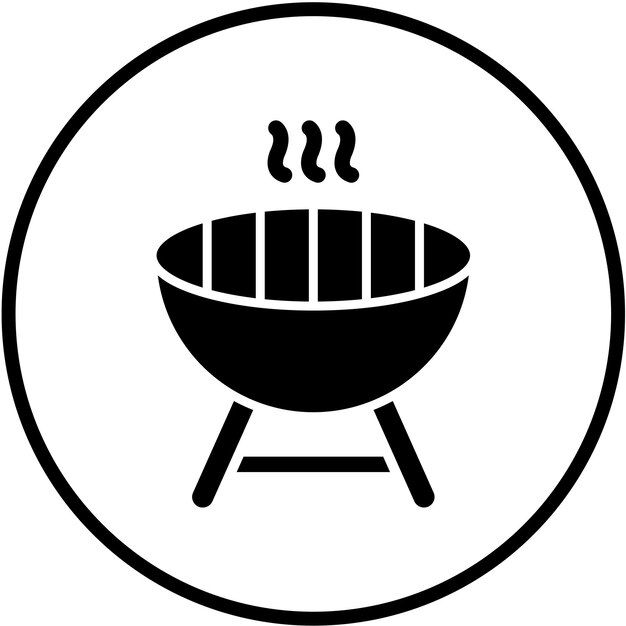 Vector estilo del icono de la parrilla de diseño vectorial