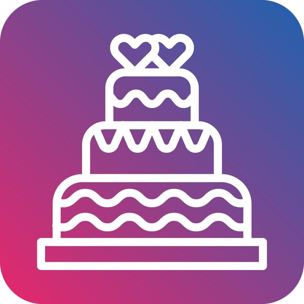 Estilo del icono del pastel de boda