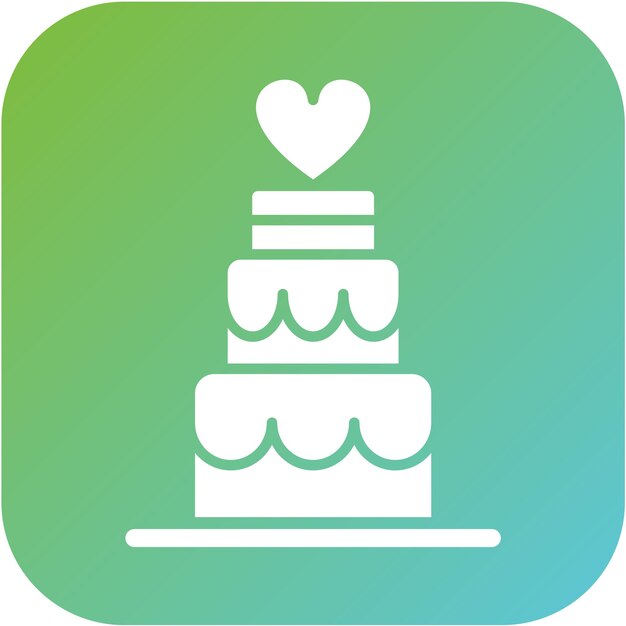 Estilo del icono del pastel de boda