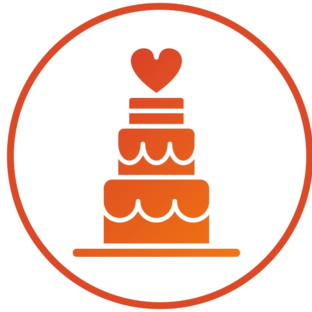 Estilo del icono del pastel de boda