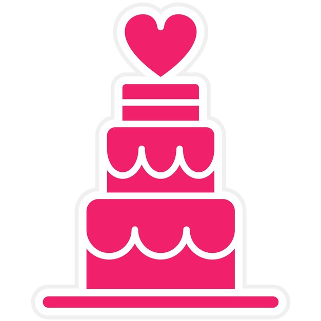 Estilo del icono del pastel de boda
