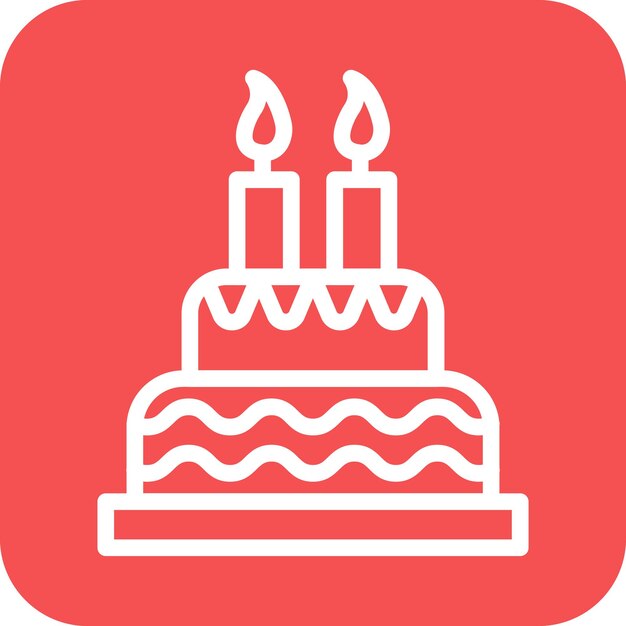 Estilo del icono del pastel de cumpleaños