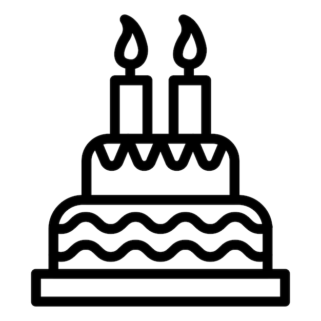 Estilo del icono del pastel de cumpleaños