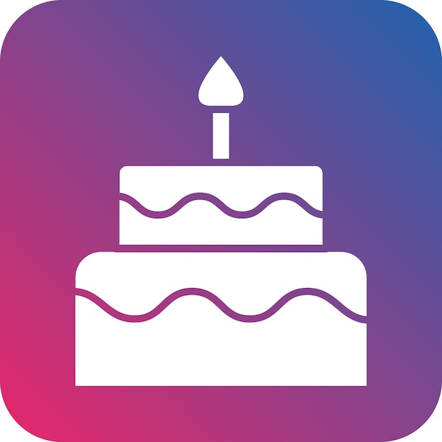 Estilo del icono del pastel de diseño vectorial