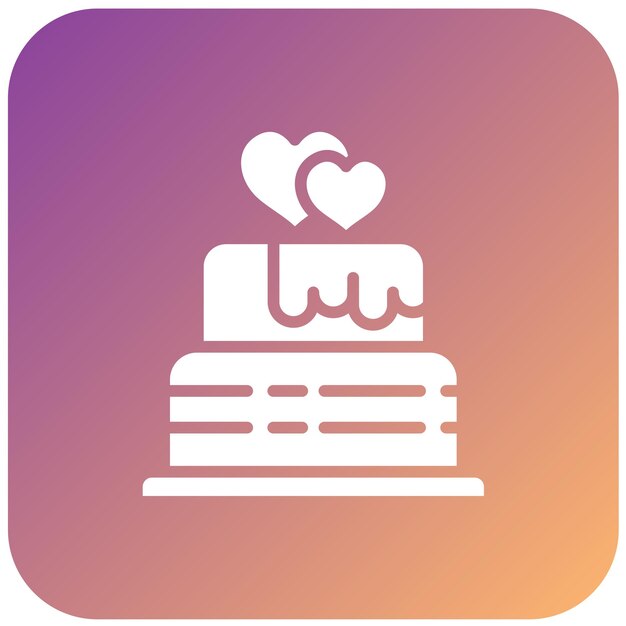 Estilo del icono del pastel de diseño vectorial