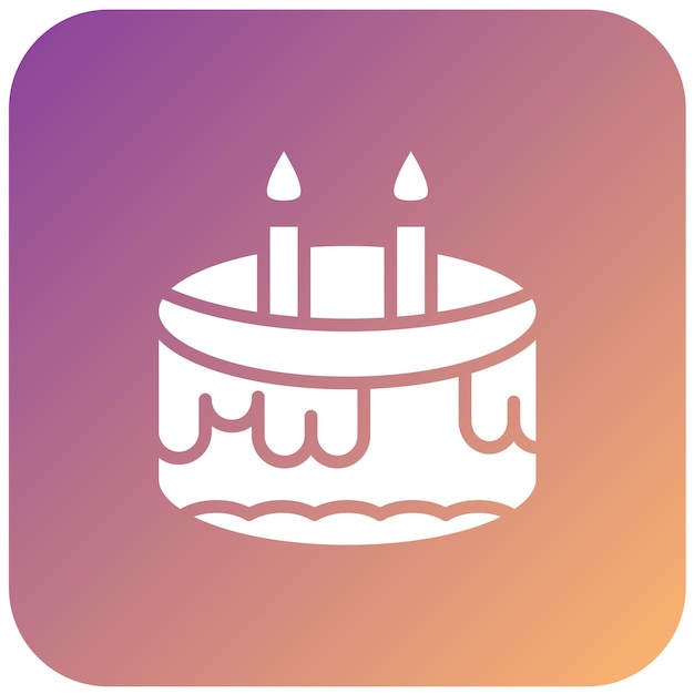 Estilo del icono del pastel de diseño vectorial
