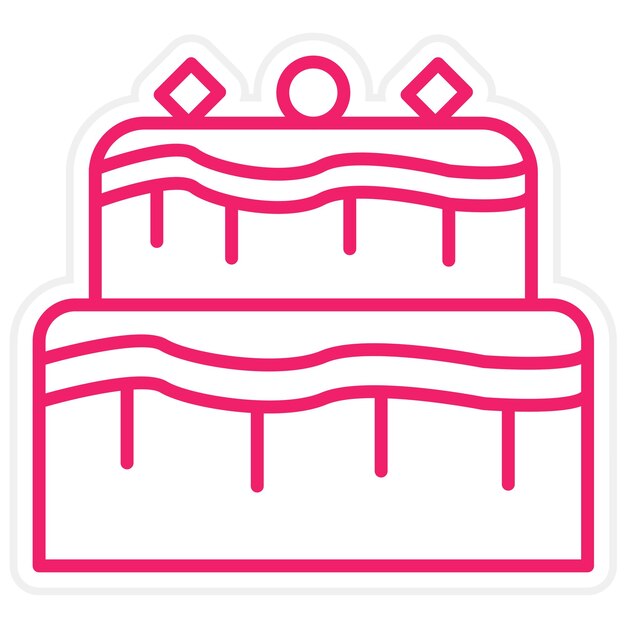 Estilo del icono del pastel de diseño vectorial