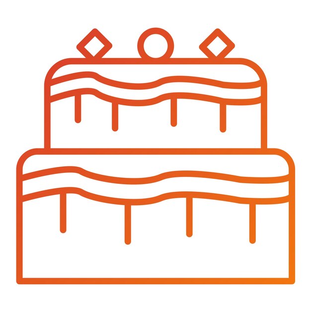 Estilo del icono del pastel de diseño vectorial