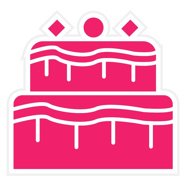 Estilo del icono del pastel de diseño vectorial