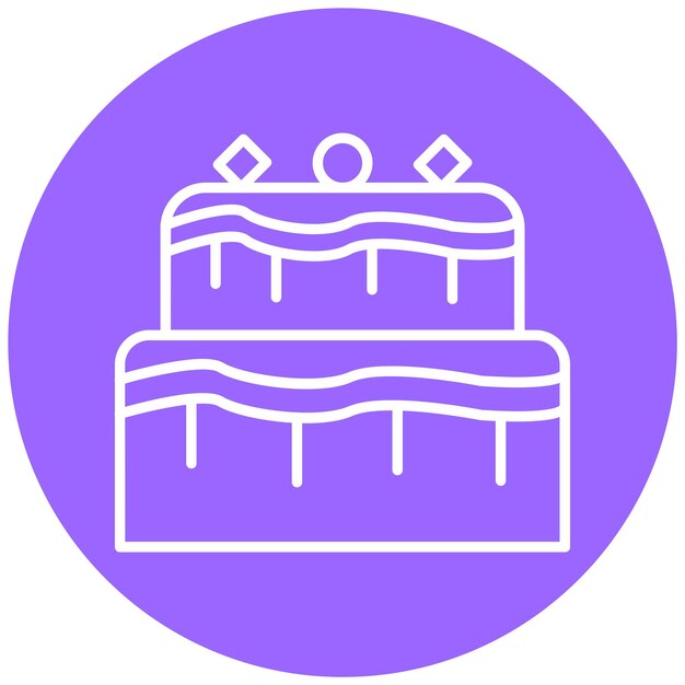 Estilo del icono del pastel de diseño vectorial