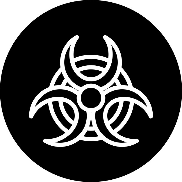 Estilo del icono de peligro biológico de diseño vectorial