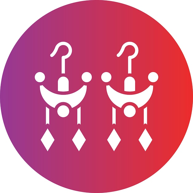 Estilo del icono de los pendientes de diseño vectorial