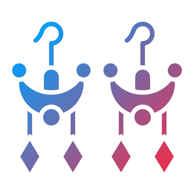 Estilo del icono de los pendientes de diseño vectorial