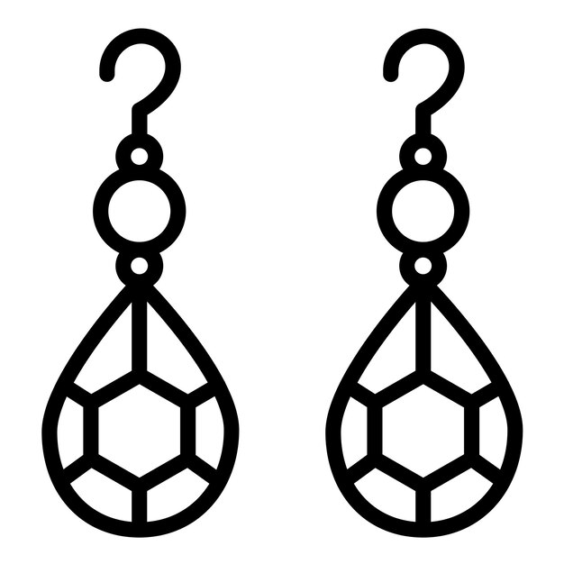 Estilo del icono de los pendientes de diseño vectorial