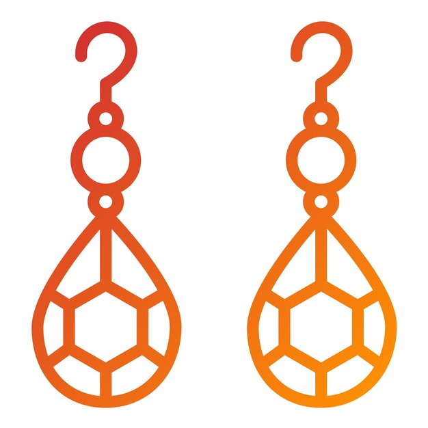Estilo del icono de los pendientes de diseño vectorial