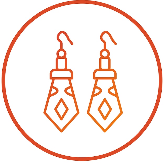 Estilo del icono de los pendientes de diseño vectorial