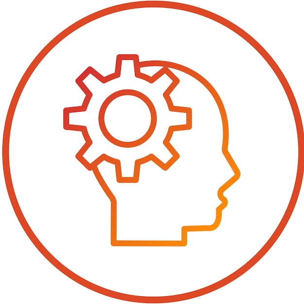 Estilo del icono del pensador de diseño vectorial