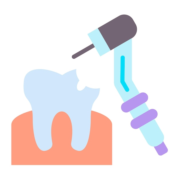 Vector estilo del icono de perforación de dientes