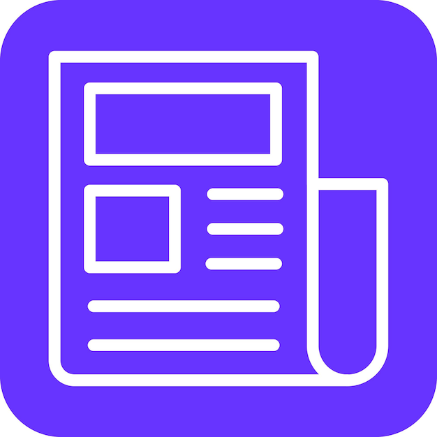 Estilo de icono de periódico de diseño vectorial