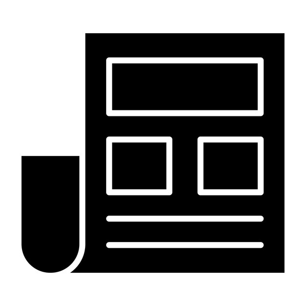 Estilo de icono de periódico de diseño vectorial