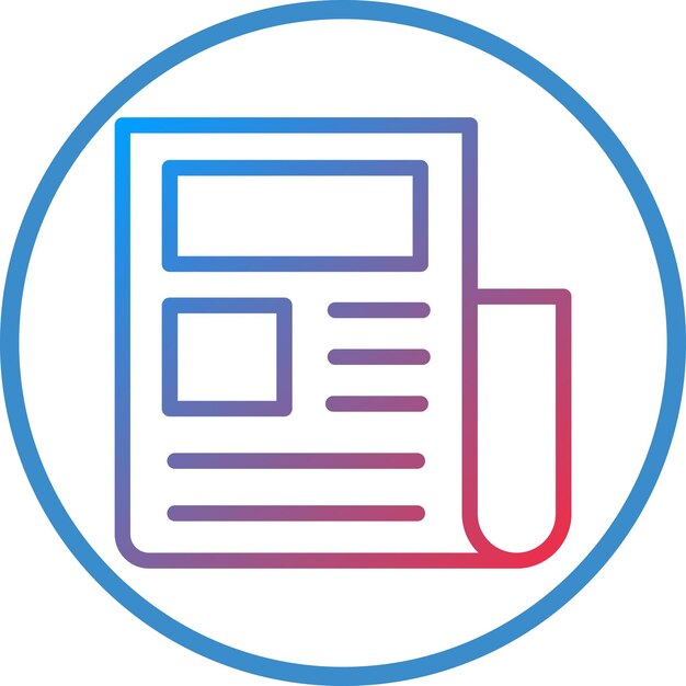 Estilo de icono de periódico de diseño vectorial