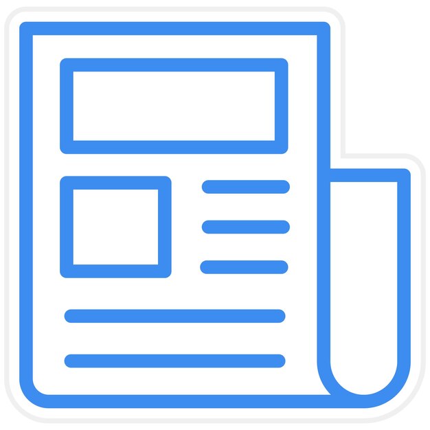 Estilo de icono de periódico de diseño vectorial
