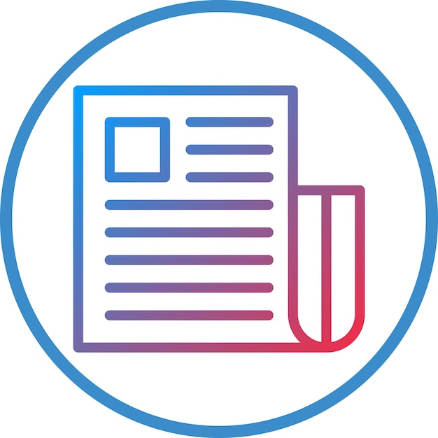 Estilo de icono de periódico de diseño vectorial