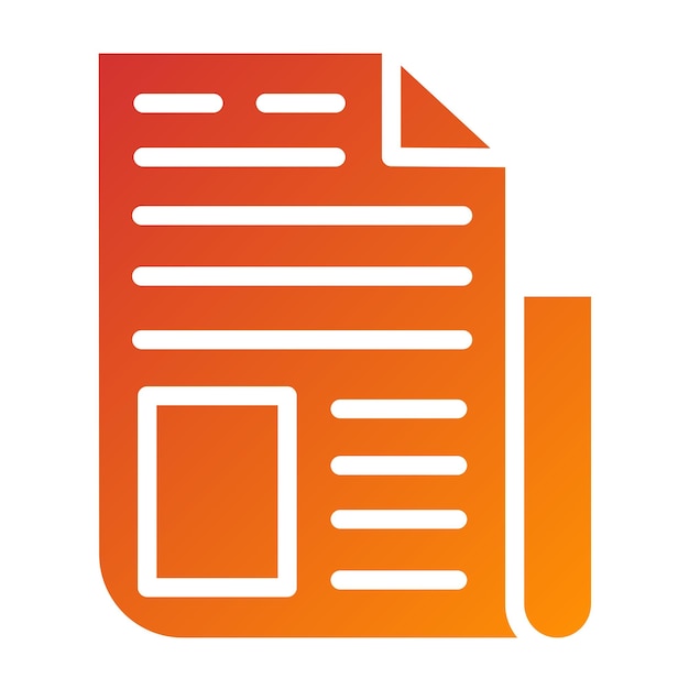 Estilo de icono de periódico de diseño vectorial