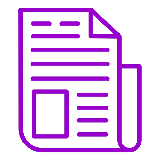 Estilo de icono de periódico de diseño vectorial