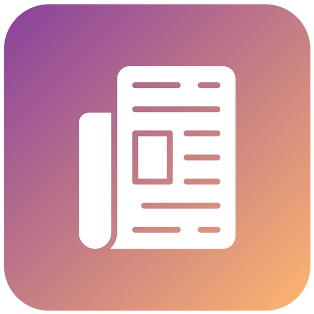Estilo de icono de periódico de diseño vectorial
