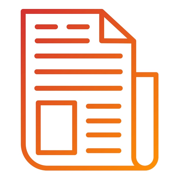 Estilo de icono de periódico de diseño vectorial