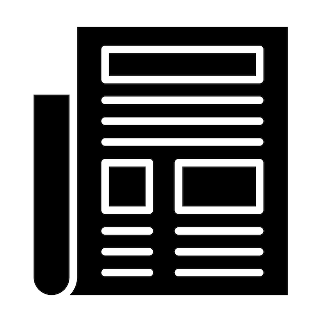 Estilo de icono de periódico de diseño vectorial