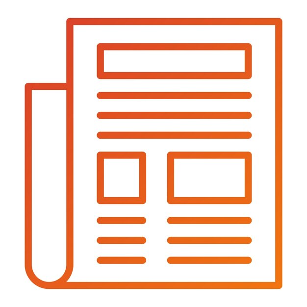 Estilo de icono de periódico de diseño vectorial