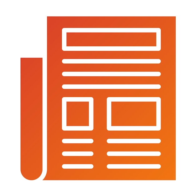 Estilo de icono de periódico de diseño vectorial