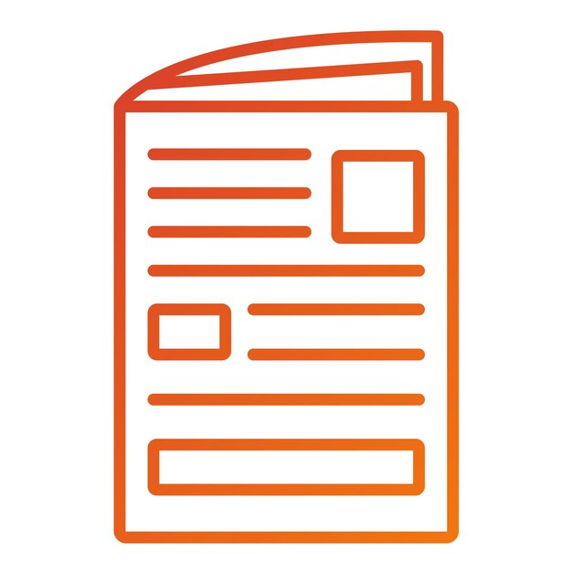 Estilo de icono de periódico de diseño vectorial