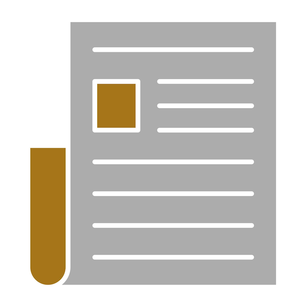 Estilo de icono de periódico de diseño vectorial