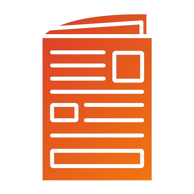Estilo de icono de periódico de diseño vectorial
