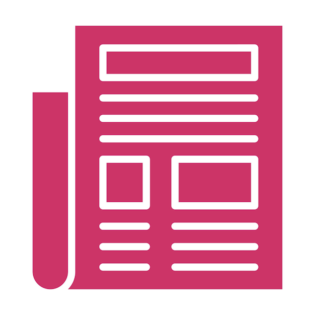 Estilo de icono de periódico de diseño vectorial
