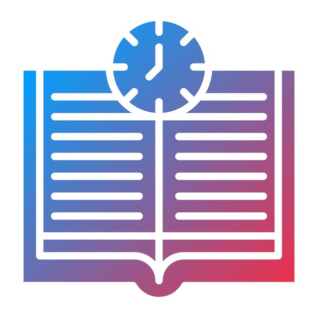Estilo del icono del período de estudio del diseño vectorial