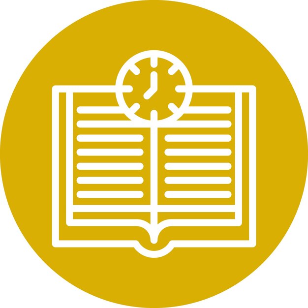 Estilo del icono del período de estudio del diseño vectorial