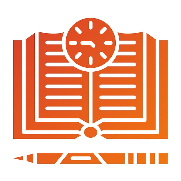 Estilo del icono del período de estudio del diseño vectorial