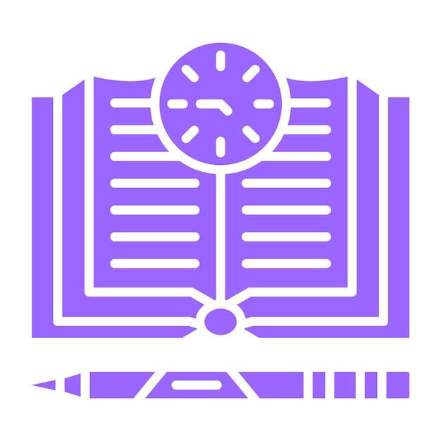 Estilo del icono del período de estudio del diseño vectorial