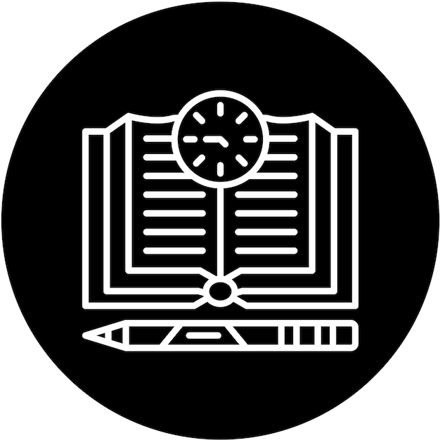 Estilo del icono del período de estudio del diseño vectorial